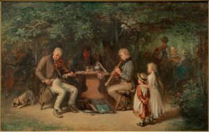 Musicisti nel giardino della locanda da Anton Burger