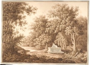 Parco con monumento funebre da Anton Carl Dusch