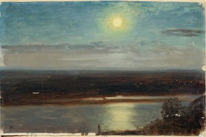 Il Danubio con il Marchfeld di notte