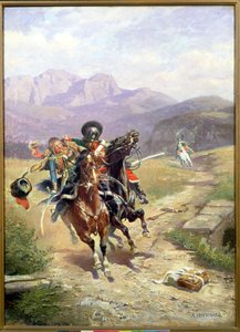Uno scontro di cavalleria durante la battaglia di Solferino, 24 giugno 1859 da Anton Hoffmann