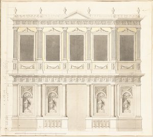 Elevazione di un padiglione per il palazzo della Sultana Hadigé a Defterdar Bournou da Anton Ignaz Melling