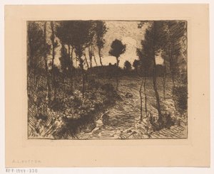Strada nel bosco di sera da Anton L. Koster