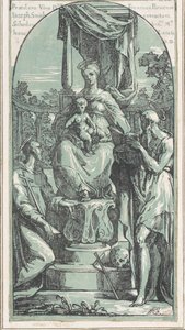 La Vergine e il Bambino in trono, San Girolamo in basso a destra, San Francesco..., prima del 1749 da Anton Maria Zanetti