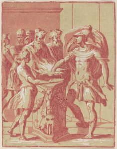 Muzio Scevola mette la mano nel fuoco da Anton Maria Zanetti I after Parmigianino