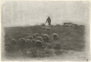 Pastore con gregge di pecore da Anton Mauve