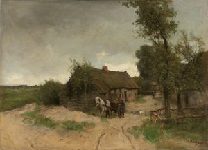 Casetta sulla strada sabbiosa