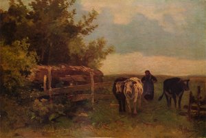 Sorvegliare le mucche, Herisson, c1869, 1938