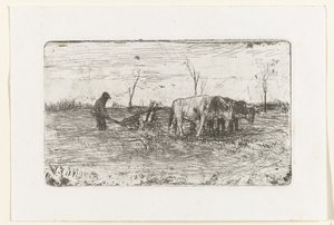 Buoi che arano da Anton Mauve