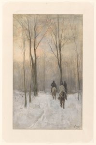 Cavalieri nella neve nel Haagse Bos