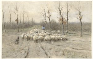 Gregge di pecore sulla brughiera vicino a Laren da Anton Mauve