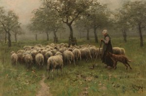 Pastorella con un gregge di pecore da Anton Mauve