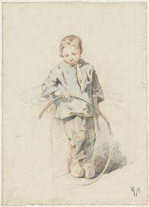 Ragazzo in piedi con un cerchio da Anton Mauve