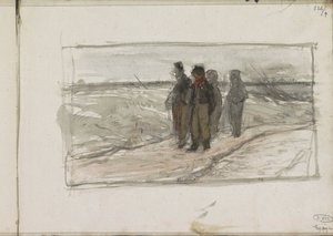 Quattro uomini su un sentiero da Anton Mauve