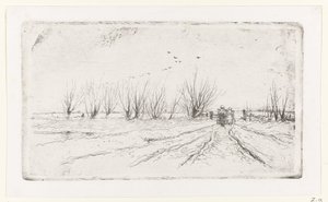 Paesaggio invernale con lattaie da Anton Mauve