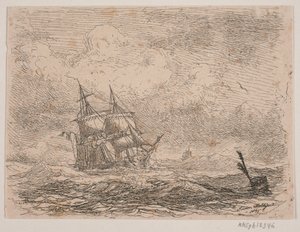 Una brigata in mare agitato da Anton Melbye