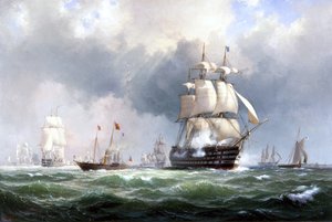 La flotta baltica lascia Spithead, 15 marzo 1854 da Anton Melbye