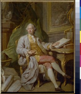 Ritratto di L Henninger - Pittura di Anton Pavlovich Losenko, olio su tela, ca. 1760 da Anton Pavlovich Losenko