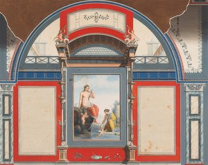 Affresco di una casa romana nel sito della Villa Negroni a Roma, Venere e una ninfa con Eroti