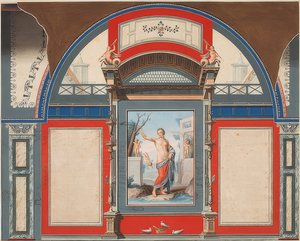 Affresco di una casa romana nel sito della Villa Negroni a Roma, Venere con Eroti