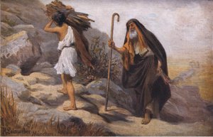Il sacrificio di Isacco, da Hulberts Story of the Bible pubblicato da The John Winston Company, 1932 da Anton Robert Leinweber