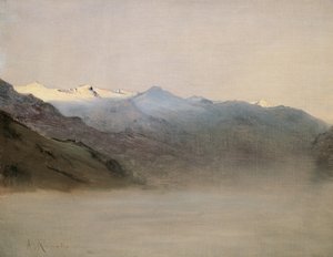 La valle di Gastein nella nebbia da Anton Romako