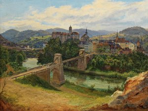 Una veduta della città di Loket nella Repubblica Ceca (Elbogen an der Eger)