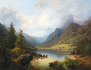 Vista sul lago Hintersee con la Reiteralm
