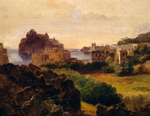 Veduta di Ischia con castello