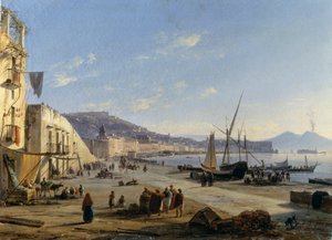 Veduta di Napoli con il Vesuvio sullo sfondo da Anton Sminck Pitloo
