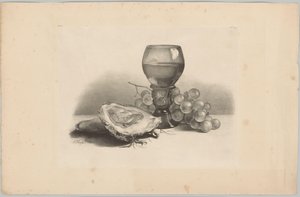 Natura morta con bicchiere, ostriche e uva (serie: Bloem en Fruit Studien, 3a puntata) da Anton Weiss