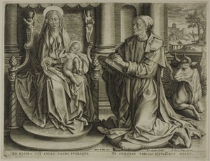 San Luca che dipinge la Vergine da Anton Wierix