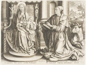 San Luca che dipinge la Vergine da Anton Wierix