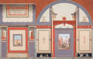 Affresco di una casa romana sul terreno della Villa Negroni a Roma, Marte (?), Venere e Cupido