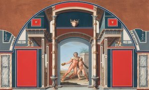 Affresco di una casa romana nel sito della Villa Negroni a Roma, Ercole ubriaco
