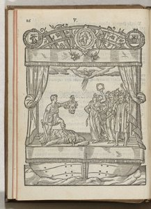 La rappresentazione di Het Mariacransken: Davide con la testa di Golia, 1577 da Antoni van Leest