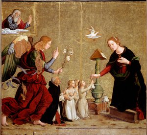Annunciazione con il cardinale Juan de Torquemada da Antoniazzo Romano