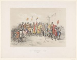 Mascherata di Utrecht del 1851: Cavalleria, 1217 da Antonie Johannes Groeneveldt