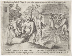 Trebbiare il grano da Antonie Wierix (II) (possibly)