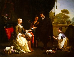 Una coppia di soggetti di genere (dipinto) da Antonio Amorosi