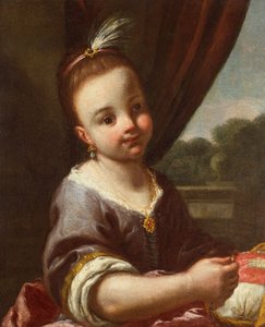 Ragazza con cestino (olio su tela) da Antonio Amorosi