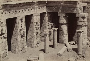 Medinet Habu: Chiesa Copta al centro del Tempio di Ramses III da Antonio Beato