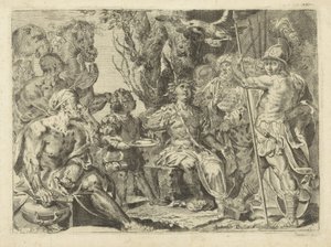Condottiero con il suo seguito