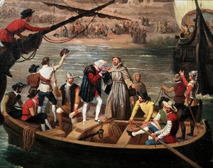 Partenza della Santa Maria, della Pinta e della Nina da Palos nel 1492 da Antonio Cabral Bejarano