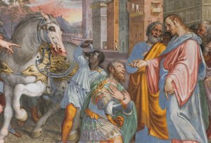 Abside, Incontro di Gesù con il centurione Cornelio 1582-84 (dettaglio) da Antonio Campi