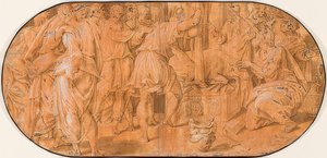 Elia sacrifica alla presenza di Acab. Circa 1557 da Antonio Campi