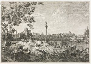 Panorama di una città su un fiume da Antonio Canaletto