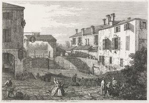 Vedute: La chiusa del canale a Dolo da Antonio Canaletto