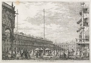 Vedute: Il Palazzo dei Procuratori e la Chiesa di San Geminiano, Venezia da Giovanni Antonio Canal