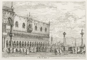 Vedute: La pietra della proclamazione a Venezia, 1735-1746 da Giovanni Antonio Canal