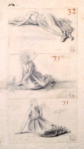 Figura femminile in tre diverse posizioni di Antonio Canova, disegno